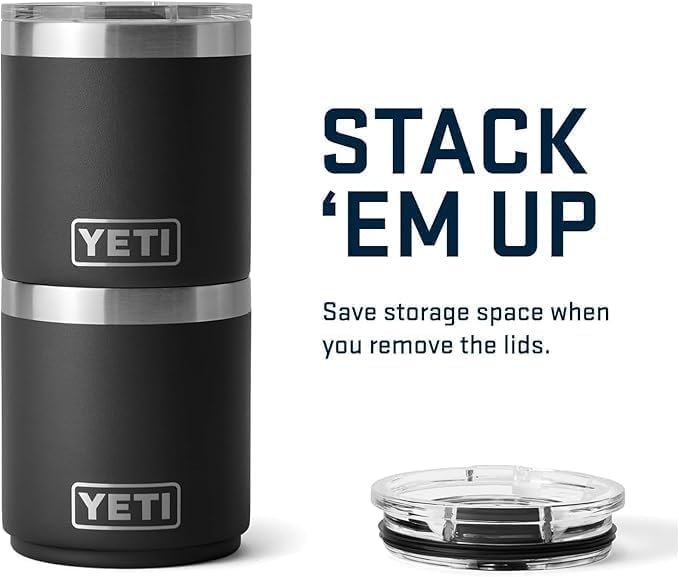 YETI Rambler Lowball  Vacuum Insulated Stainless Steel Stackable Lowball with MagSlider Lid  Stainless Steel  10 oz  296 ml 