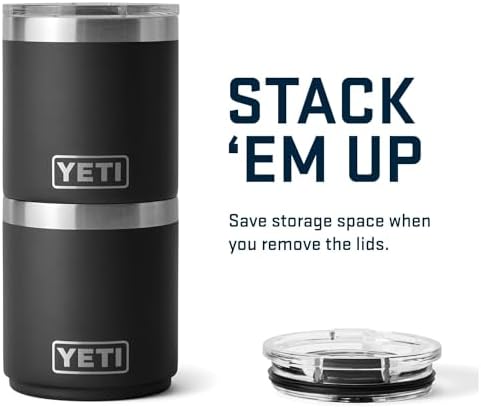 YETI Rambler Lowball  Vacuum Insulated Stainless Steel Stackable Lowball with MagSlider Lid  Stainless Steel  10 oz  296 ml 