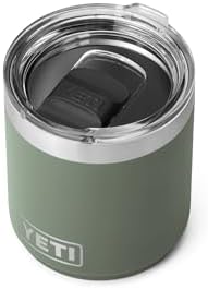 YETI Rambler Lowball  Vacuum Insulated Stainless Steel Stackable Lowball with MagSlider Lid  Stainless Steel  10 oz  296 ml 