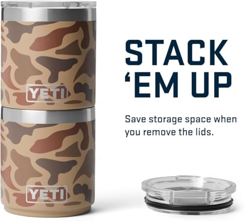 YETI Rambler Lowball  Vacuum Insulated Stainless Steel Stackable Lowball with MagSlider Lid  Stainless Steel  10 oz  296 ml 