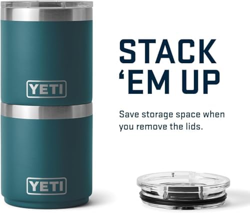 YETI Rambler Lowball  Vacuum Insulated Stainless Steel Stackable Lowball with MagSlider Lid  Stainless Steel  10 oz  296 ml 