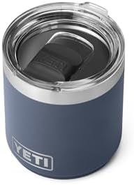 YETI Rambler Lowball  Vacuum Insulated Stainless Steel Stackable Lowball with MagSlider Lid  Stainless Steel  10 oz  296 ml 
