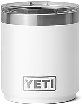 YETI Rambler Lowball  Vacuum Insulated Stainless Steel Stackable Lowball with MagSlider Lid  Stainless Steel  10 oz  296 ml 