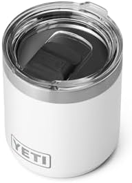 YETI Rambler Lowball  Vacuum Insulated Stainless Steel Stackable Lowball with MagSlider Lid  Stainless Steel  10 oz  296 ml 