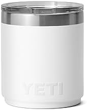 YETI Rambler Lowball  Vacuum Insulated Stainless Steel Stackable Lowball with MagSlider Lid  Stainless Steel  10 oz  296 ml 
