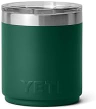 YETI Rambler Lowball  Vacuum Insulated Stainless Steel Stackable Lowball with MagSlider Lid  Stainless Steel  10 oz  296 ml 