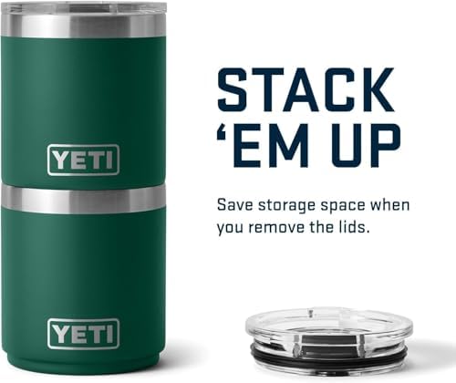 YETI Rambler Lowball  Vacuum Insulated Stainless Steel Stackable Lowball with MagSlider Lid  Stainless Steel  10 oz  296 ml 