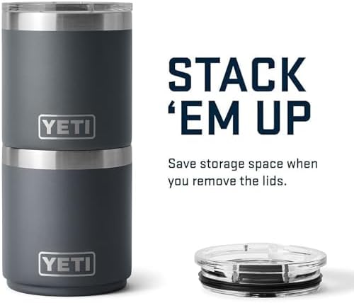 YETI Rambler Lowball  Vacuum Insulated Stainless Steel Stackable Lowball with MagSlider Lid  Stainless Steel  10 oz  296 ml 