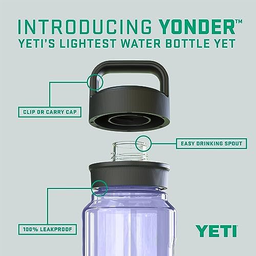 YETI Yonder Water Bottle with Yonder Chug Cap  Lightweight  Leakproof and BPA Free