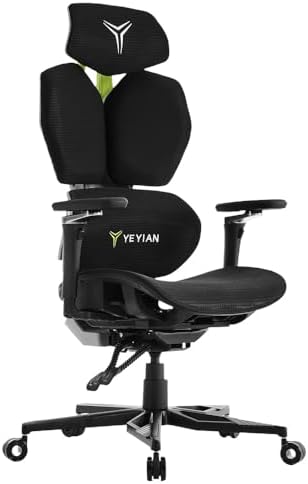 YEYIAN Ergonomic Gaming Chair  Lumbar Support  Adjustable Seat Height  Adjustable Armrests  YAR GAOME M1