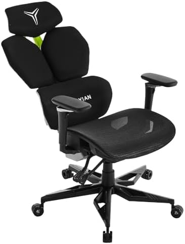YEYIAN Ergonomic Gaming Chair  Lumbar Support  Adjustable Seat Height  Adjustable Armrests  YAR GAOME M1