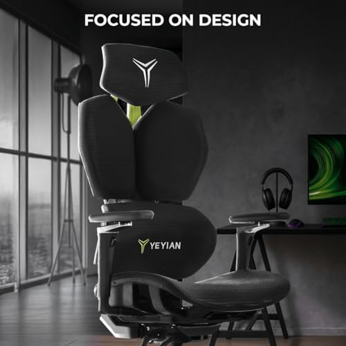 YEYIAN Ergonomic Gaming Chair  Lumbar Support  Adjustable Seat Height  Adjustable Armrests  YAR GAOME M1