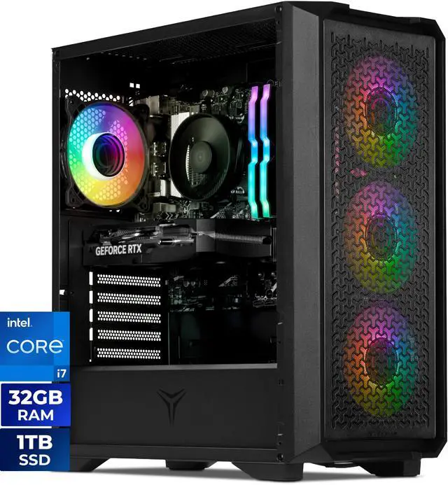YEYIAN Gaming Desktop PC Vault Intel Core i7 14700F 32GB DDR5 1TB PCIe SSD GeForce RTX 5060 Windows 11 Home    YPI VA47F0C 5601N