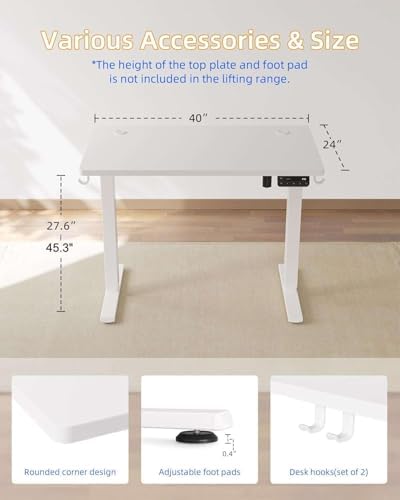 YIHAYO Electric Standing Desk  48 x 24 Inches Stand Up Desk with Splice Board  Adjustable Height Desk  Computer Desk for Home Office  Black Frame/Rustic Brown Top