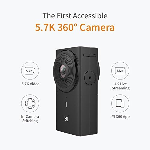 YI 360 VR Dual Lens 5 7K HI Resolution Panoramic Camera With Electronic Image Stabilization  4K In Camera Stitching