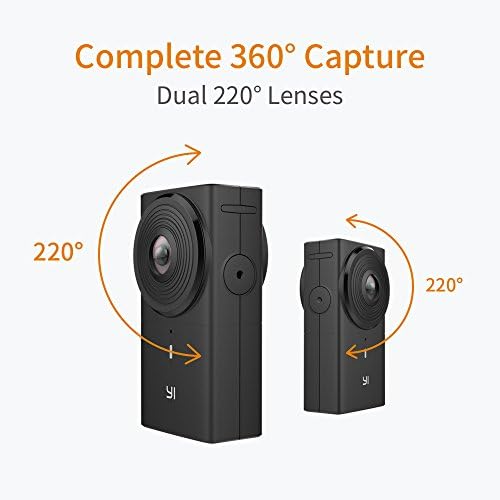 YI 360 VR Dual Lens 5 7K HI Resolution Panoramic Camera With Electronic Image Stabilization  4K In Camera Stitching