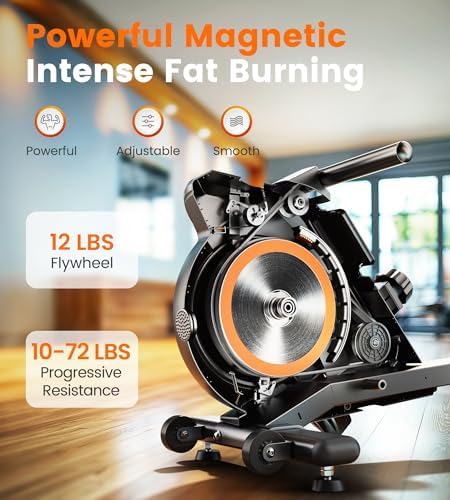 YOSUDA Rowing Machine for Home  Magnetic Rower Machine for Beginners to Athletes  Use with Resistance Adjustment Function  Bluetooth  App Supported  LCD Monitor  and Comfortable Seat Cushion
