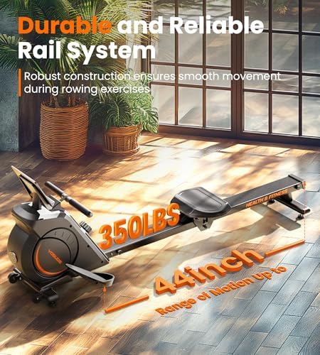 YOSUDA Rowing Machine for Home  Magnetic Rower Machine for Beginners to Athletes  Use with Resistance Adjustment Function  Bluetooth  App Supported  LCD Monitor  and Comfortable Seat Cushion