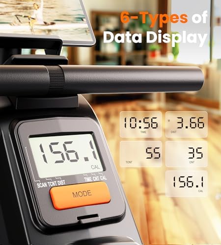 YOSUDA Rowing Machine for Home  Magnetic Rower Machine for Beginners to Athletes  Use with Resistance Adjustment Function  Bluetooth  App Supported  LCD Monitor  and Comfortable Seat Cushion