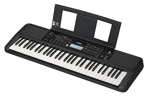 Yamaha 61 Touch Sensitive Keys Portable Keyboard for Beginners with Music Rest  Power Adapter PSR E383