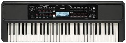 Yamaha 61 Touch Sensitive Keys Portable Keyboard for Beginners with Music Rest  Power Adapter PSR E383