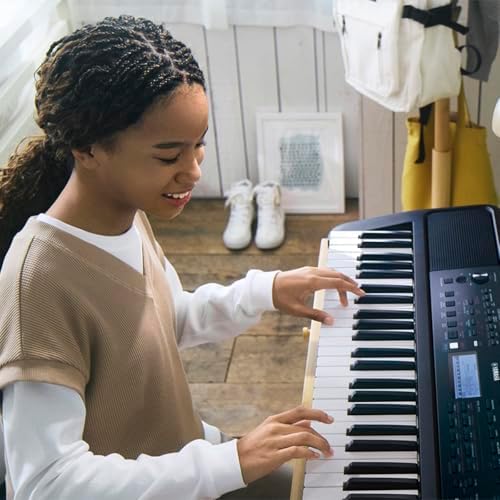 Yamaha 61 Touch Sensitive Keys Portable Keyboard for Beginners with Music Rest  Power Adapter PSR E383