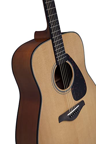 Yamaha 6 String Beginner Solid Spruce Top Traditional Western Dreadnought Acoustic Guitar With Rosewood FIngerboard  Natural Finish  Right   FG800J NT 