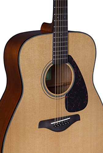 Yamaha 6 String Beginner Solid Spruce Top Traditional Western Dreadnought Acoustic Guitar With Rosewood FIngerboard  Natural Finish  Right   FG800J NT 