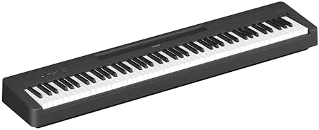 Yamaha 88 Key Digital Piano with Weighted Keys  Compact Design  Bluetooth  Keyboard  Music Rest  Sustain Foot Switch  and Built in Speakers for Home Practice or Travel P145BT