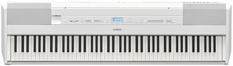 Yamaha 88 Key Weighted Portable Digital Piano Keyboard with Music Rest  Sustain Foot Switch  Built in Speakers  USB Connectivity  Black  P45B 