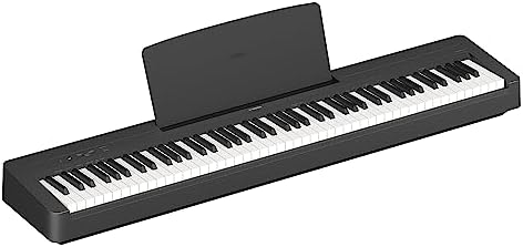 Yamaha 88 Key Weighted Portable Digital Piano Keyboard with Music Rest  Sustain Foot Switch  Built in Speakers  USB Connectivity  Black  P45B 