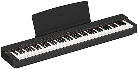 Yamaha 88 Key Weighted Portable Digital Piano Keyboard with Music Rest  Sustain Foot Switch  Built in Speakers  USB Connectivity  Black  P45B 
