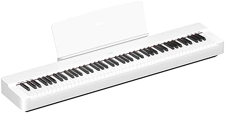 Yamaha 88 Key Weighted Portable Digital Piano Keyboard with Music Rest  Sustain Foot Switch  Built in Speakers  USB Connectivity  Black  P45B 