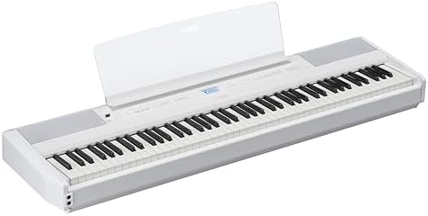 Yamaha 88 Key Weighted Portable Digital Piano Keyboard with Music Rest  Sustain Foot Switch  Built in Speakers  USB Connectivity  Black  P45B 