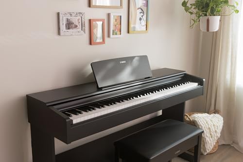 Yamaha Arius Series 88 Key Weighted Action Upright Digital Piano for Beginner and Intermediate Players  Dynamic Response  Grand Piano Sound  3 pedal Unit  Bench Included  Rosewood YDP105R
