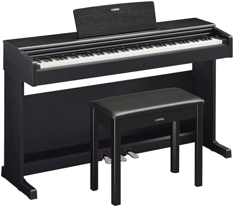 Yamaha Arius Series 88 Key Weighted Action Upright Digital Piano for Beginner and Intermediate Players  Dynamic Response  Grand Piano Sound  3 pedal Unit  Bench Included  Rosewood YDP105R