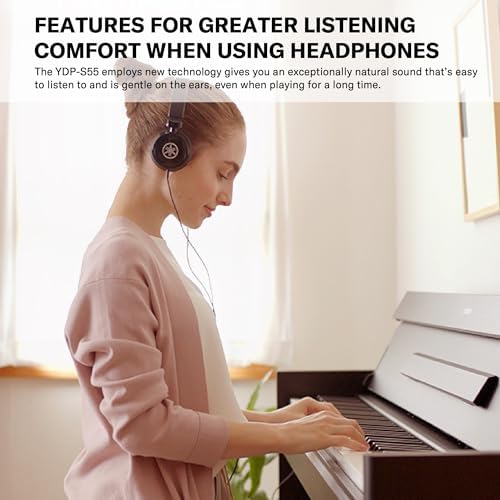 Yamaha Arius Series 88 Key Weighted Action Upright Digital Piano for Beginner and Intermediate Players  Dynamic Response  Grand Piano Sound  3 pedal Unit  Bench Included  Rosewood YDP105R