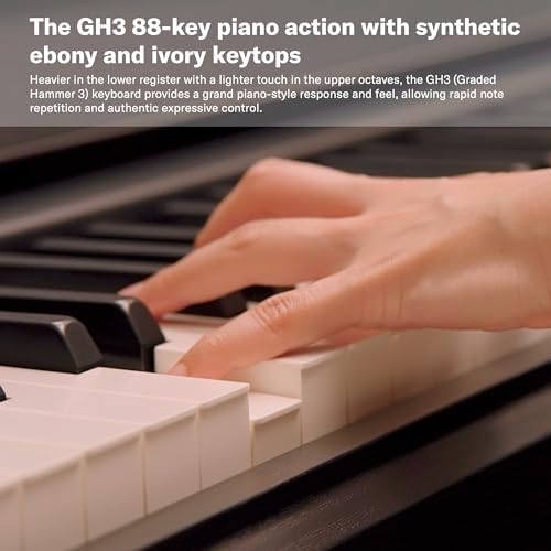 Yamaha Arius Series 88 Key Weighted Action Upright Digital Piano for Beginner and Intermediate Players  Dynamic Response  Grand Piano Sound  3 pedal Unit  Bench Included  Rosewood YDP105R