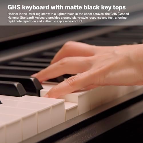 Yamaha Arius Series 88 Key Weighted Action Upright Digital Piano for Beginner and Intermediate Players  Dynamic Response  Grand Piano Sound  3 pedal Unit  Bench Included  Rosewood YDP105R