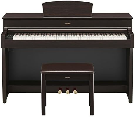 Yamaha Arius Series 88 Key Weighted Action Upright Digital Piano for Beginner and Intermediate Players  Dynamic Response  Grand Piano Sound  3 pedal Unit  Bench Included  Rosewood YDP105R