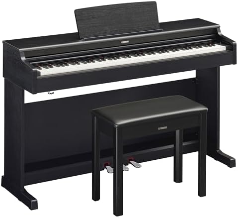 Yamaha Arius Series 88 Key Weighted Action Upright Digital Piano for Beginner and Intermediate Players  Dynamic Response  Grand Piano Sound  3 pedal Unit  Bench Included  Rosewood YDP105R