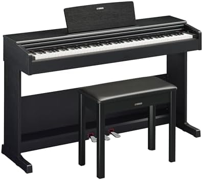 Yamaha Arius Series 88 Key Weighted Action Upright Digital Piano for Beginner and Intermediate Players  Dynamic Response  Grand Piano Sound  3 pedal Unit  Bench Included  Rosewood YDP105R