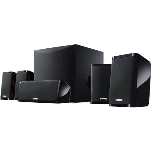 Yamaha Audio YHT-4950U 4K Ultra HD Sistema de cine en casa de 5.1 canales con altavoces de subwoofer alimentados por RMS de 8 pulgadas, receptor AV, sonido envolvente verdadero con transmisión de