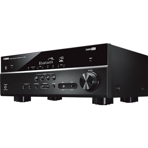 Yamaha Audio YHT-4950U 4K Ultra HD Sistema de cine en casa de 5.1 canales con altavoces de subwoofer alimentados por RMS de 8 pulgadas, receptor AV, sonido envolvente verdadero con transmisión de