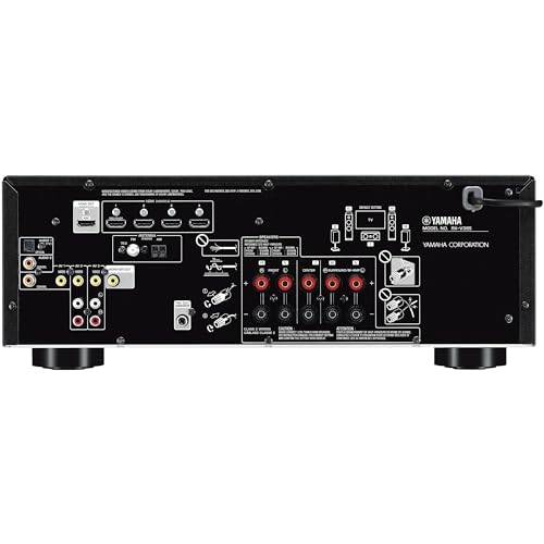 Yamaha Audio YHT-4950U 4K Ultra HD Sistema de cine en casa de 5.1 canales con altavoces de subwoofer alimentados por RMS de 8 pulgadas, receptor AV, sonido envolvente verdadero con transmisión de