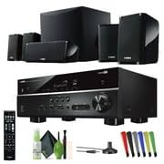 Yamaha Audio YHT-4950U 4K Ultra HD Sistema de cine en casa de 5.1 canales con altavoces de subwoofer alimentados por RMS de 8 pulgadas, receptor AV, sonido envolvente verdadero con transmisión de