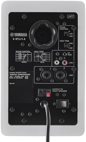 Yamaha HS4 Powered Studio Monitor in White  Pair  HS4 W 