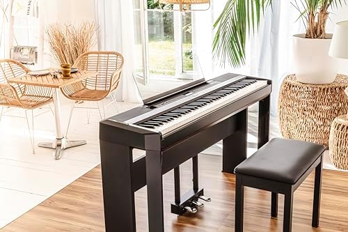 Yamaha P225B  88 Key Weighted Action Digital Piano with Power Supply and Sustain Pedal  Black  P225B 