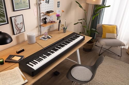 Yamaha P225B  88 Key Weighted Action Digital Piano with Power Supply and Sustain Pedal  Black  P225B 