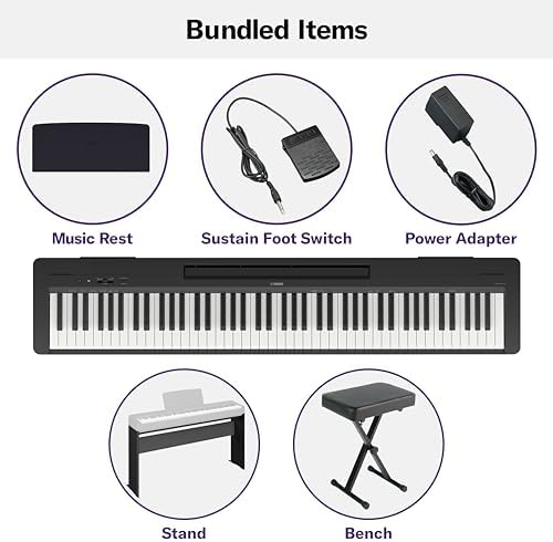 Yamaha Weighted Action 88 Key Digital Piano   Includes Power Adapter and Sustain Foot Switch